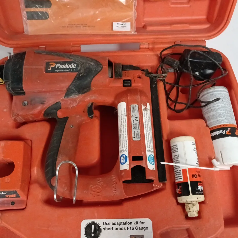 PASLODE IMPULSE IM65 F16 FINISH NAILER IN CARRY CASE