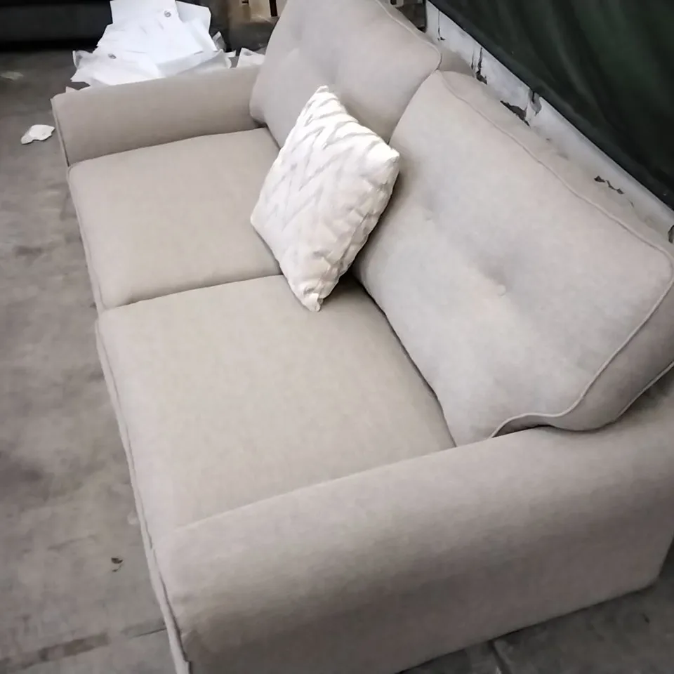 QUALITY DESIGNER BEIGE FABRIC 2 SEATER SOFA