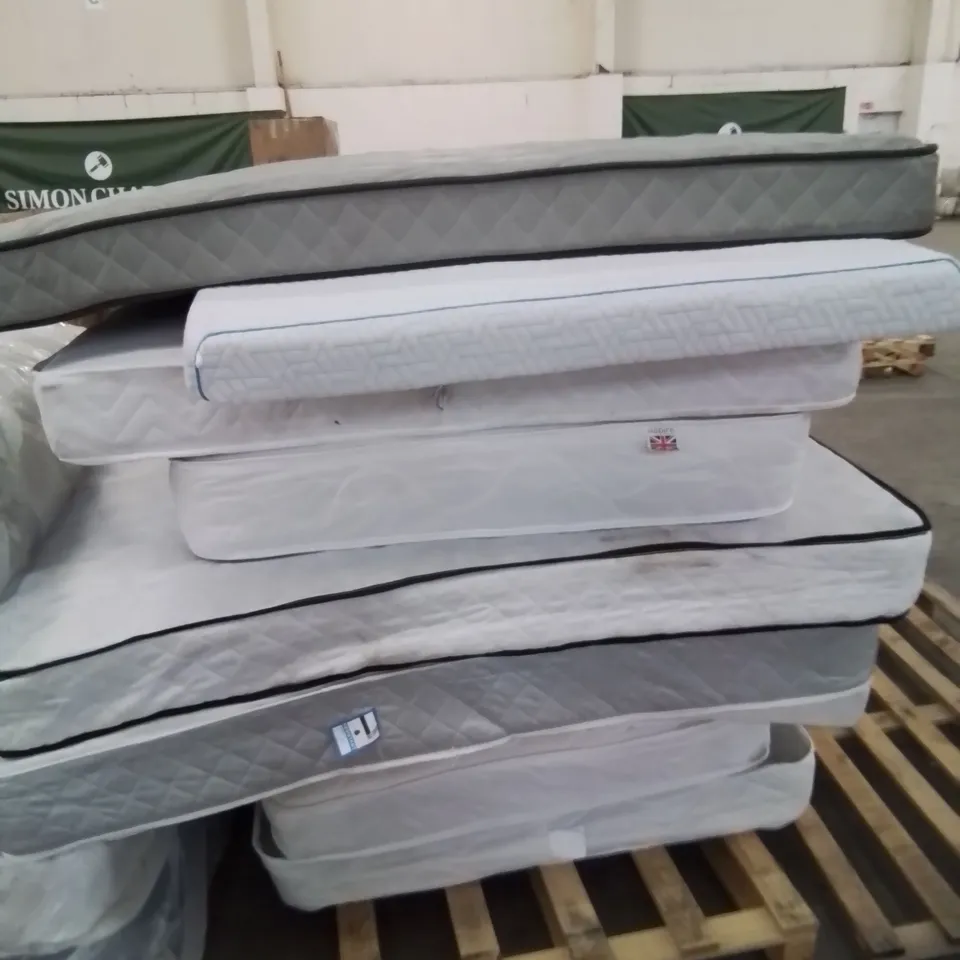 PALLET CONTAINING 10 MATTRESSES IN VARIOUS SIZES AND QUALITY
