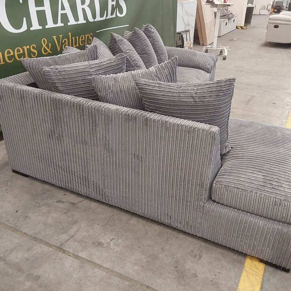AMALFI LEFT HAND SCATTER BACK FABRIC CORNER CHAISE SOFA - CHARCOAL  RRP £999