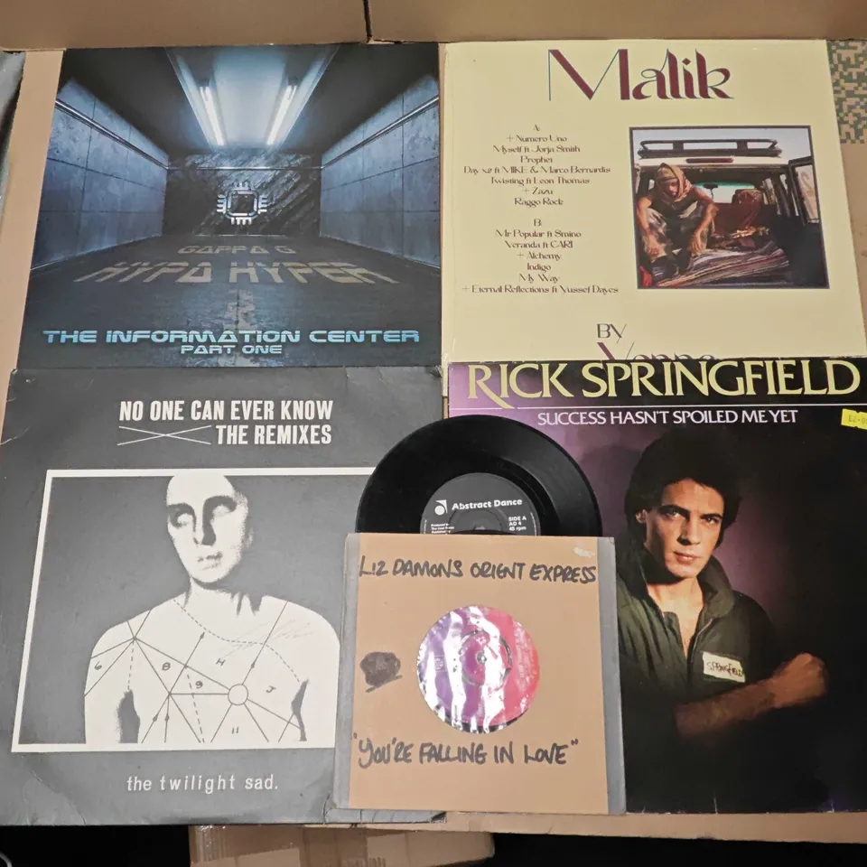 LOT OF APPROXIMATELY 13 ASSORTED VINYLS TO INCLUDE JEAN MICHAEL JARRE, THE TWIGHLIGHT SAND AND RICK SPRIINGSTEIN