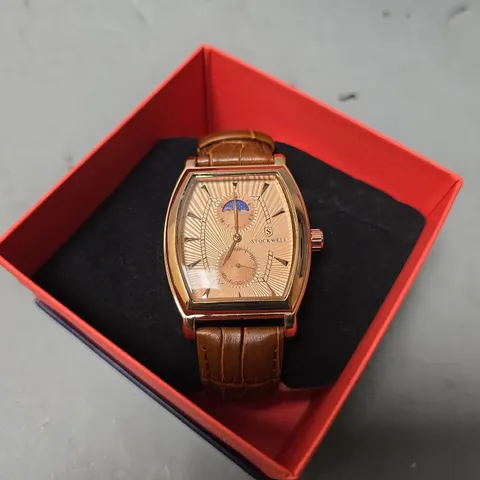 STOCKWELL WATCH – SUB DIALS AND MOONPHASE MOVEMENT – LEATHER STRAP