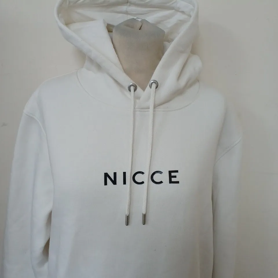 NICCE SLOGAN HOODIE IN WHITE SIZE M