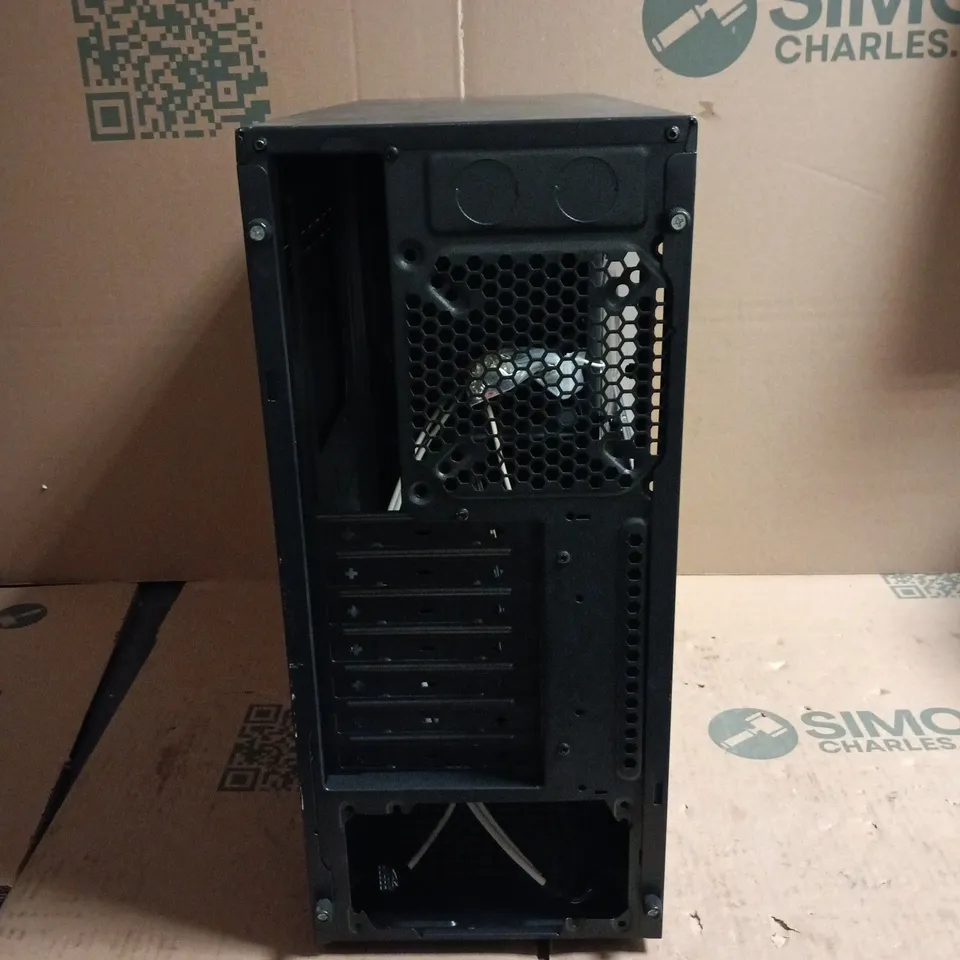 BLACK MID-TOWER PC CASE WITH SIDE WINDOW AND FRONT I/O
