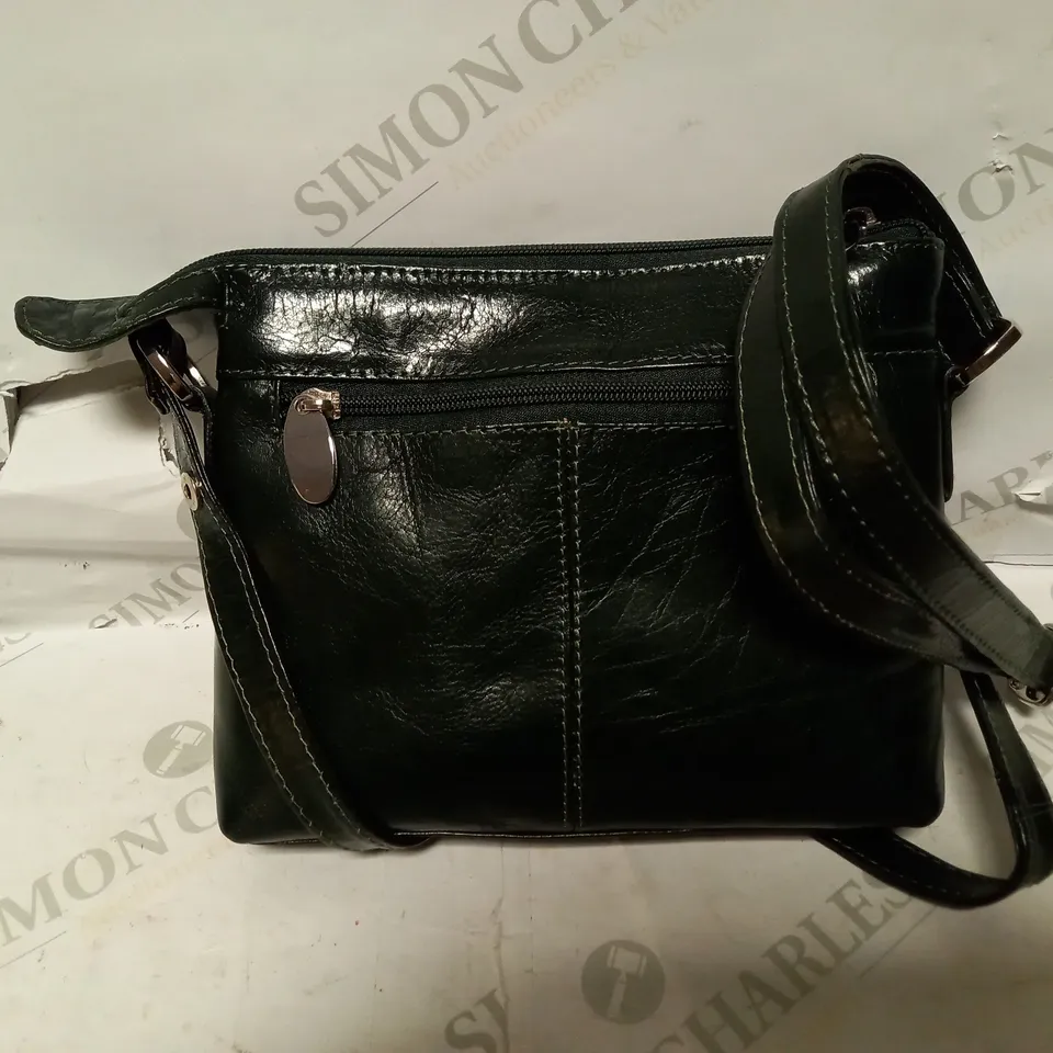 ASHWOOD MEDIUM STELLA BUCKLE POCKET LEATHER CROSSBODY - DARK GREEN