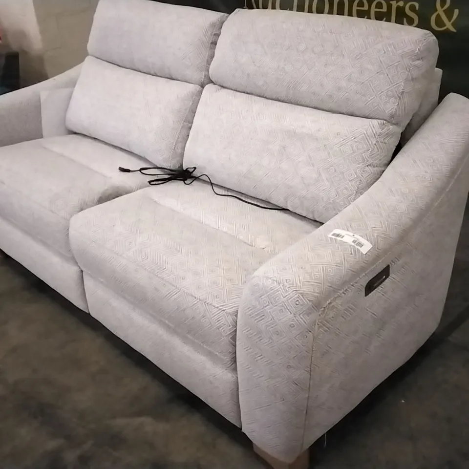 QUALITY BRITISH DESIGNED & MANUFACTURED G PLAN LUCCA 3 SEATER POWER RECLINER NEBULAR MIST FABRIC SOFA