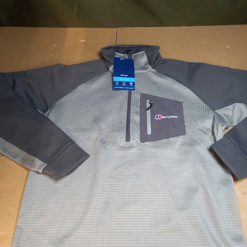BERGHAUS 1/4 GREY FLEECE SIZE M