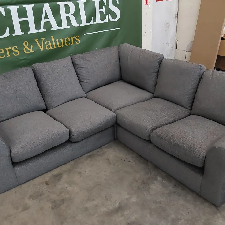 DESIGNER 3-PIECE FABRIC UPHOLSTERED CORNER SOFA