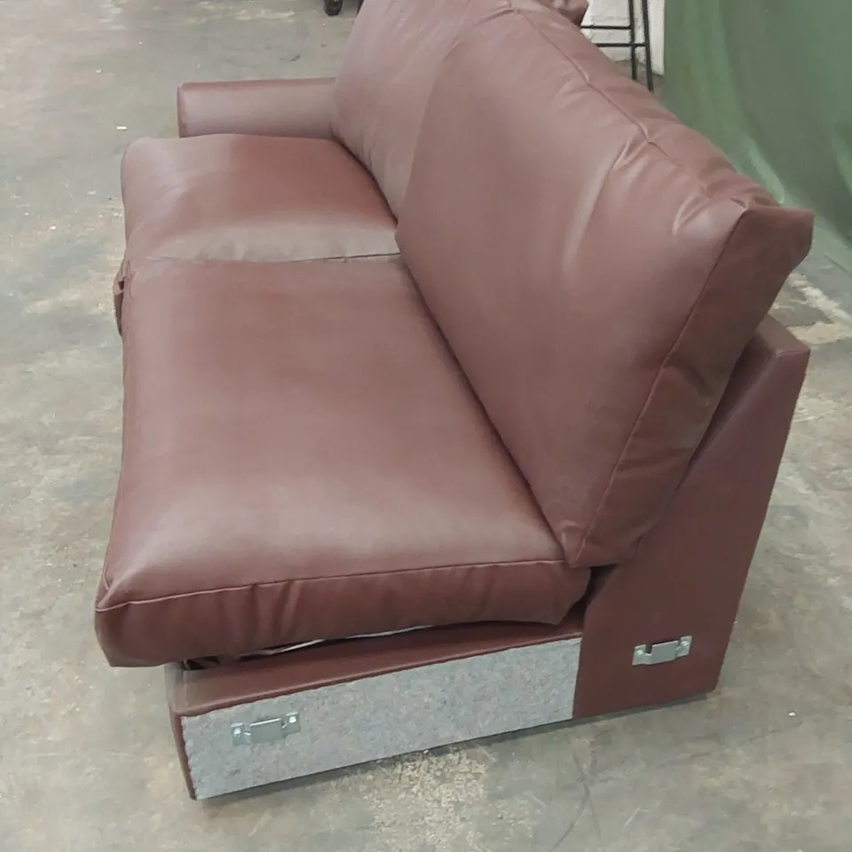 QUALITY DESIGNER ALDERTON CHAISE SOFA BED SECTION - DARK TAN
