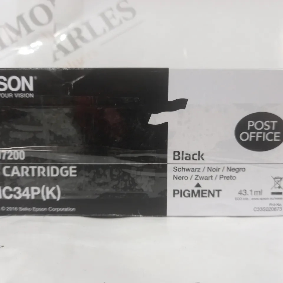 BOXED EPSON SJIC34P(K) INK CARTRIDGE FOR TM-J7200 IN BLACK