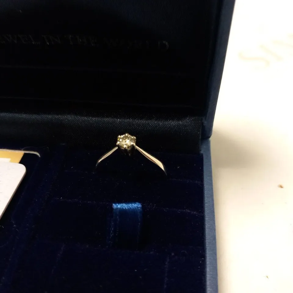 BOXED MOISSANITE 9CT WHITE GOLD RING