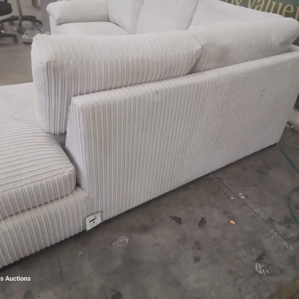 DESIGNER AMALFI RH CHAISE SOFA SILVER JUMBO CHORD