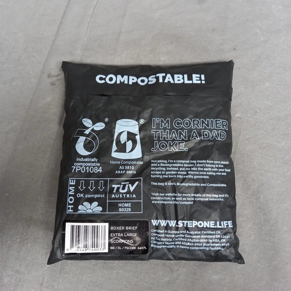 SEAKED STEPONE BOXER BREIF EXTRA LARGE SCORPIONS 