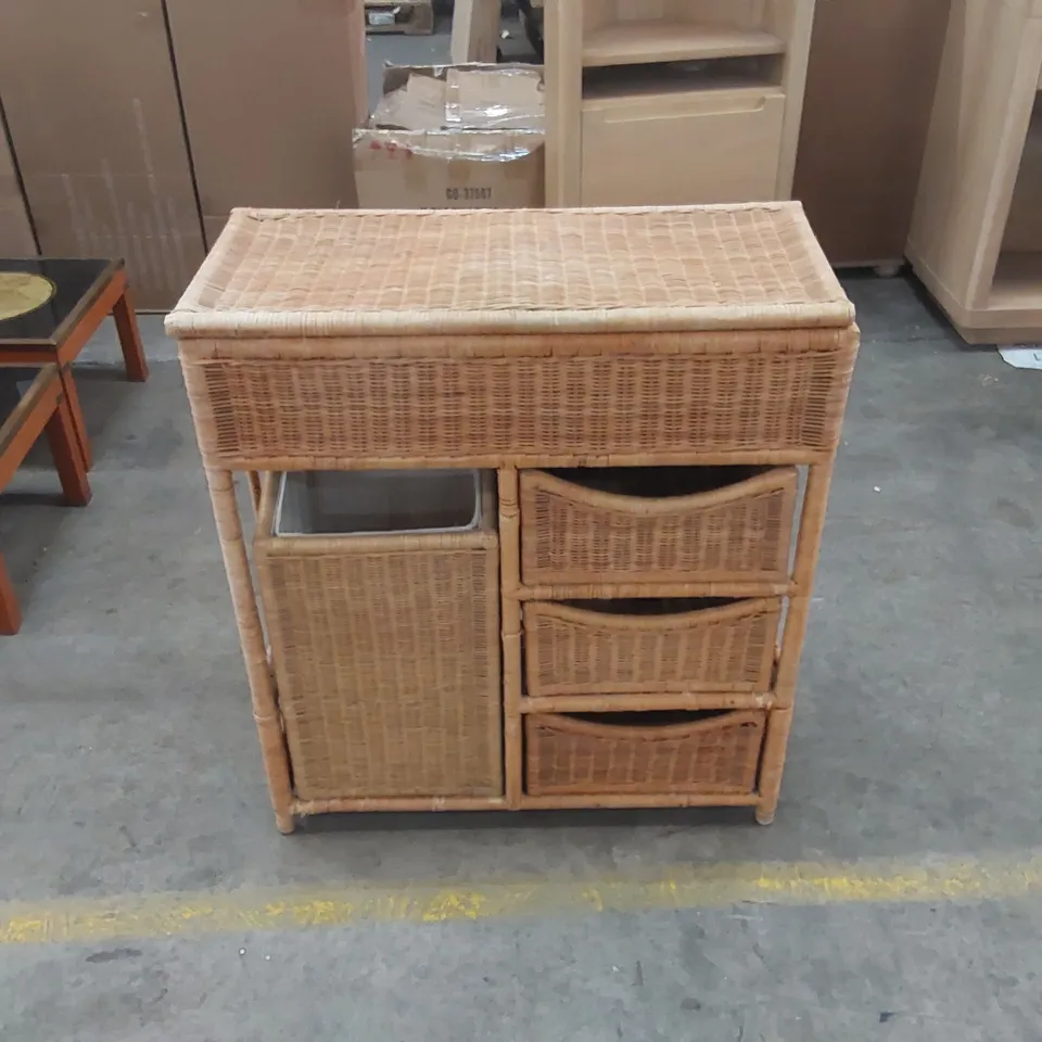 DESIGNER WICKER LAUNDRY/STORAGE CABINET