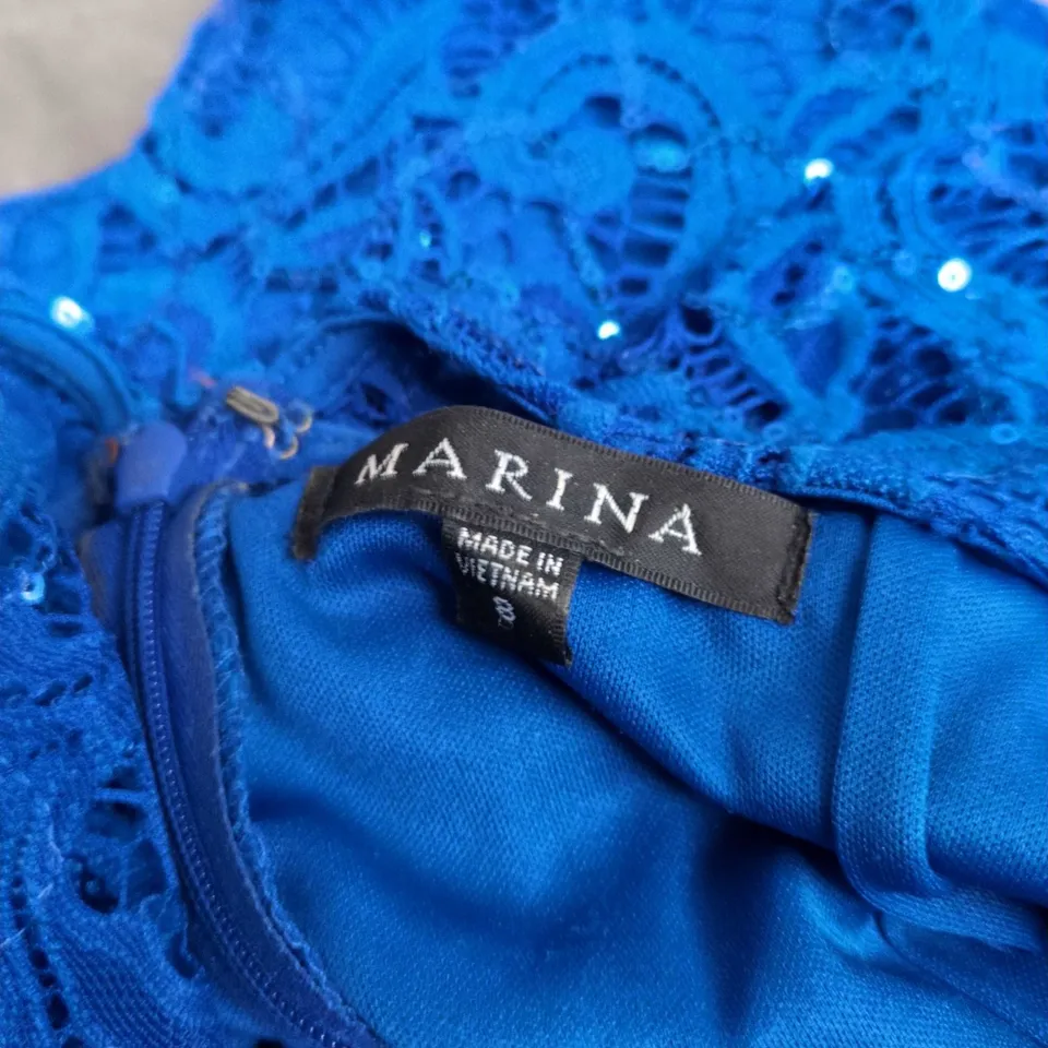 MARINA SEQUIN LACE DRESS – BLUE SIZE 28