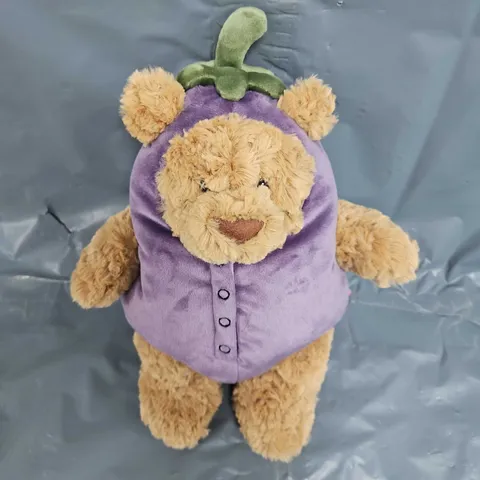 BARTHOLOMEW BEAR AUBERGINE BY JELLYCAT