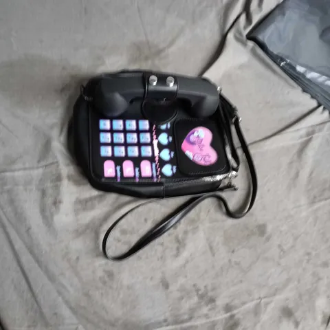 KIDS' BLACK CROSSBODY BAG WITH KEYBOARD PRINT DESIGN – ADJUSTABLE STRAP
