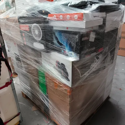 PALLET CONTAINING LARGE QUANTITY OF HOUSEHOLD ITEMS TOO INCLUDE VACUUM CLEANER AND HEATER , ETC 