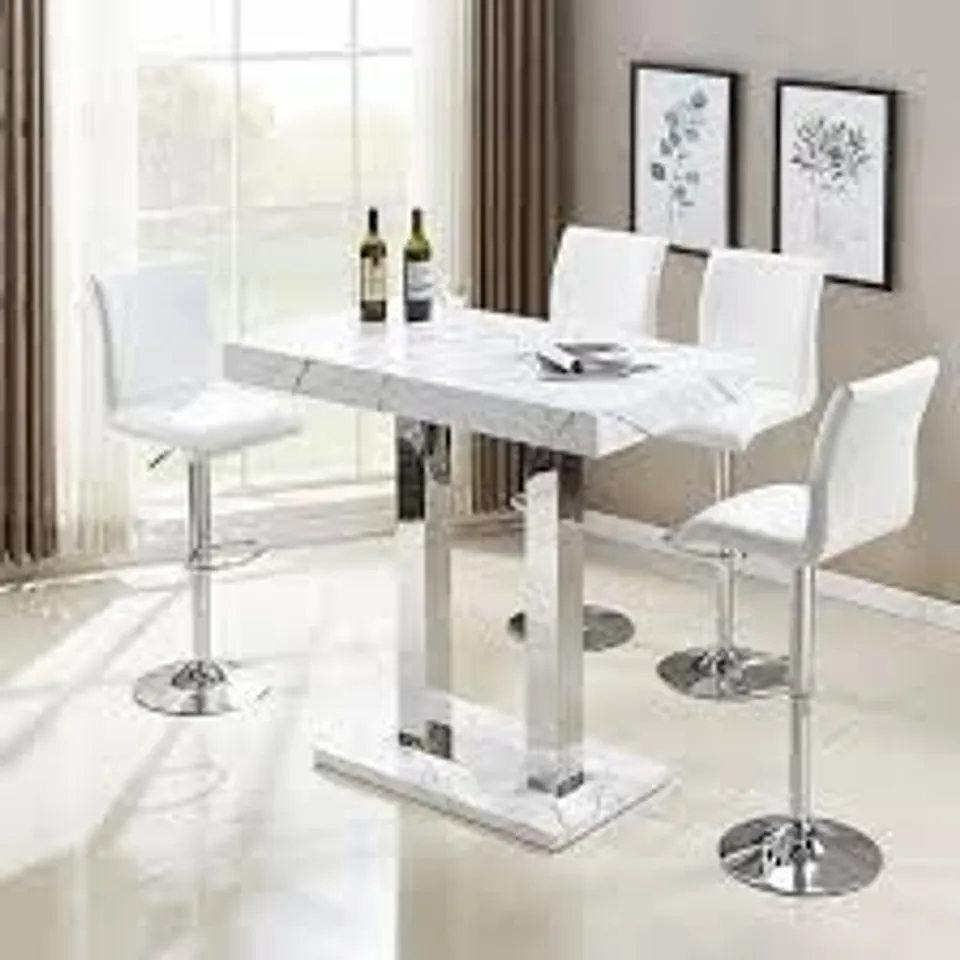 BOXED CAPRICE IN VIDA MARBLE EFFECT BAR TABLE (2 BOXES)