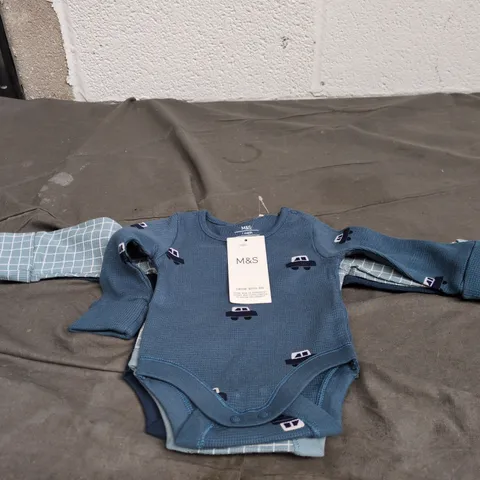 MARKS AND SPENCER SET OF 3 BABY GROWS, AGE 1 MONTH. WITH TAGS.