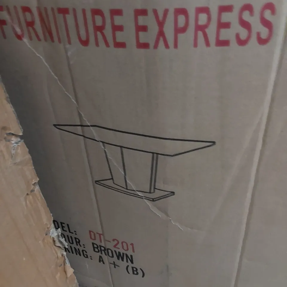 BOXED LARGE DINING TABLE - BROWN (2 BOXES)