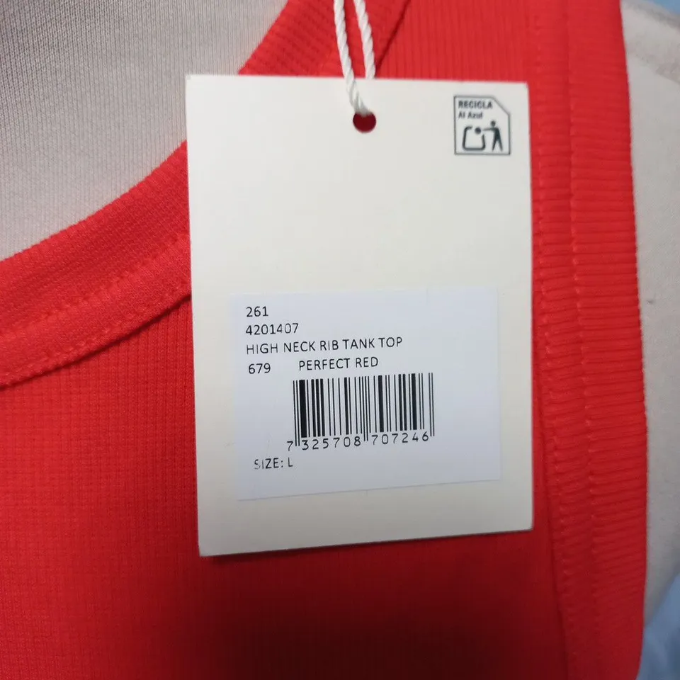 GANT HIGH NECK RIB TANK TOP IN RED - L
