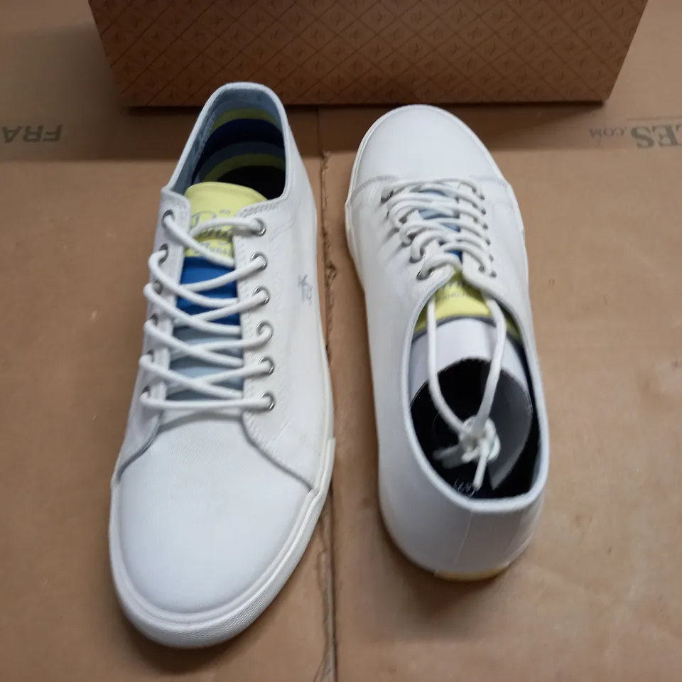 BOXED BRAND NEW PENGUIN WHITE TRAINERS  - UK 8