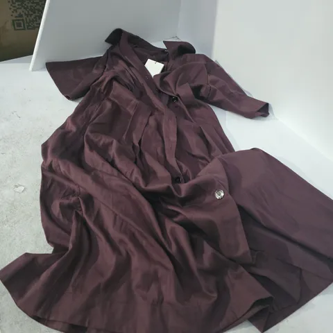 WHISTLES WOMENS SHIRT DRESS – BURGUNDY, UK 14 (EU 42) US 10