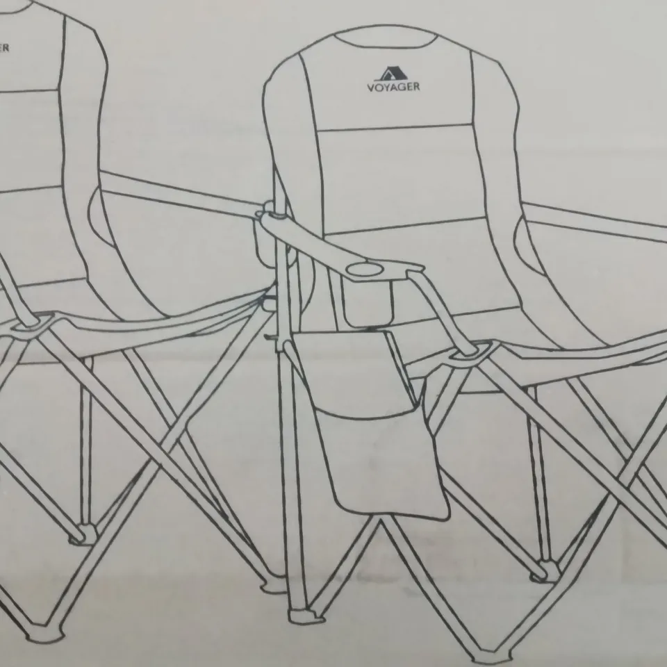 BOXED VOYAGER SET OF 2 PADDED CAMPING CHAIRS 