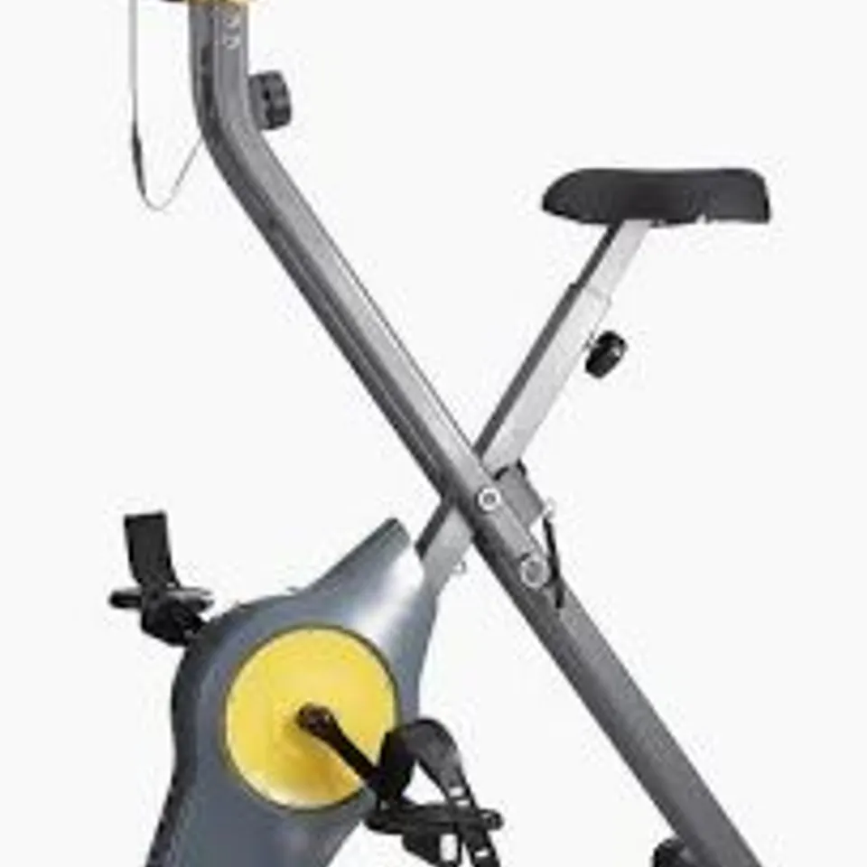 DAVINA FITNESS FOLDING MAGNETIC EXERCISE BIKE, YELLOW [COLLECTION ONLY]