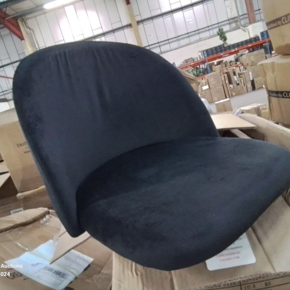 BOXED BLACK VELVET DINING CHAIRS