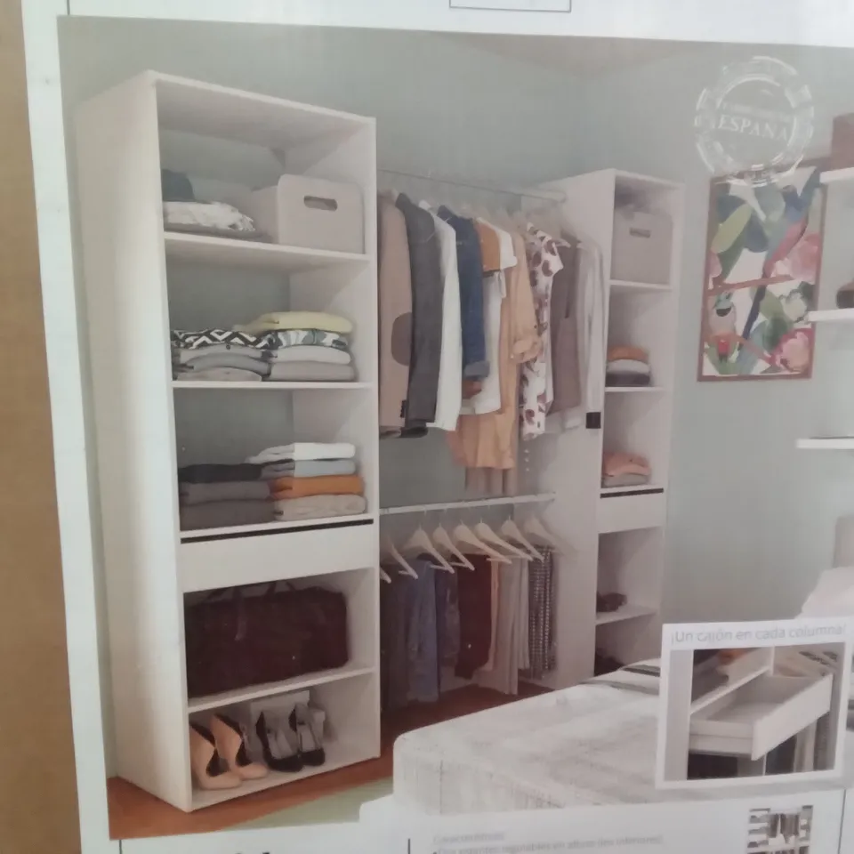 BOXED PITARCH CLOTHES DRESSING UNIT WHITE 200×200×50CM (BOX 2 OF 3 ONLY)