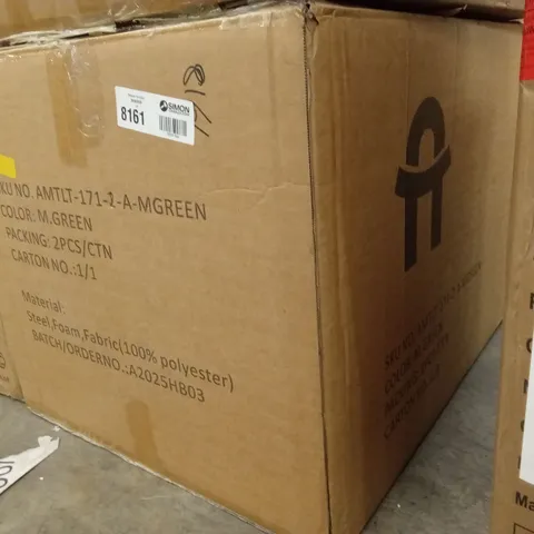 BOXED DINING CHAIRS (SET OF 2) - GREEN/BLACK LEGS