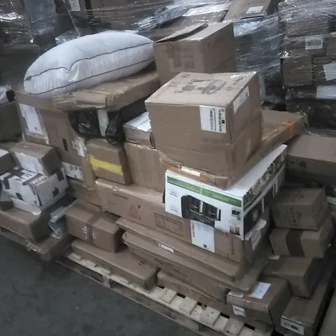 PALLET CONTAINING ASSORTED PRODUCTS INCLUDING VACUUM CLEANER, AIR FRYER, SHOD STORAGE RACK, FRYING PAN & STEAM IRON