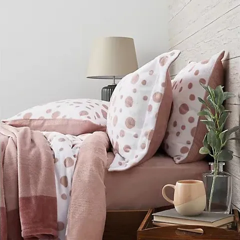 COZEE HOME REVERSIBLE VELVETSOFT 7 PIECE COMPLETE BEDDING COLLECTION- PINK DOUBLE