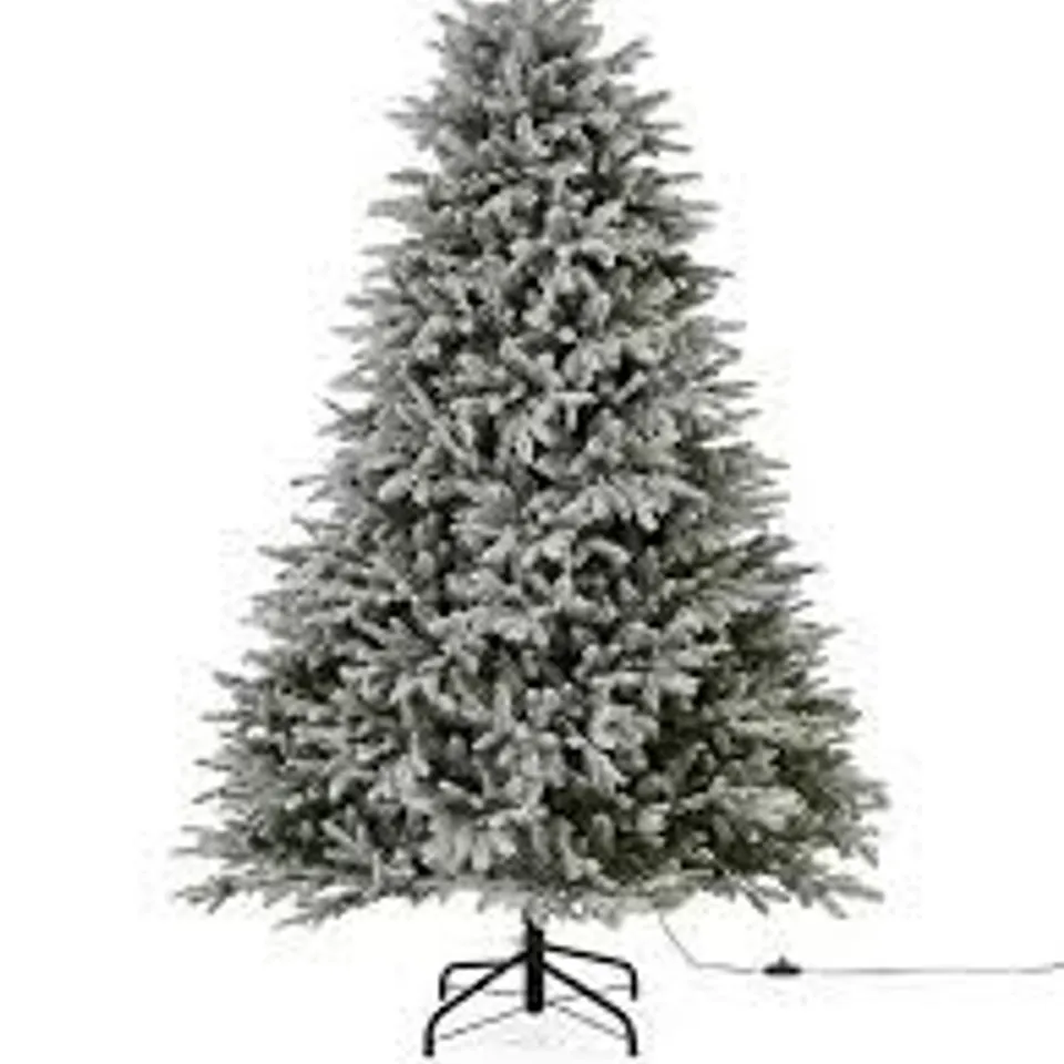 BOXED 7FT DELUXE SNOWDEN PRE LIT FLOCKED CHRISTMAS TREE  RRP £299.99