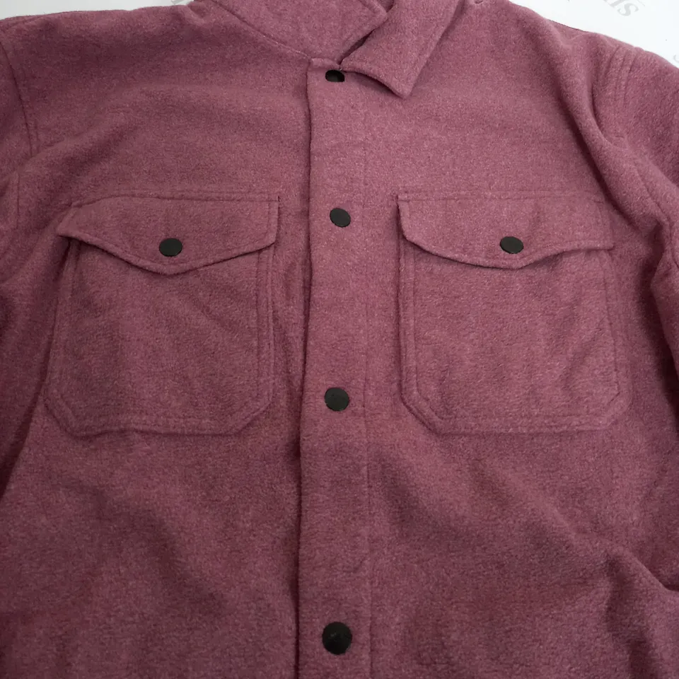 PASSENGER MAPLE RECYCLED POLAR FLEECE SHIRT IN WINE - LARGE