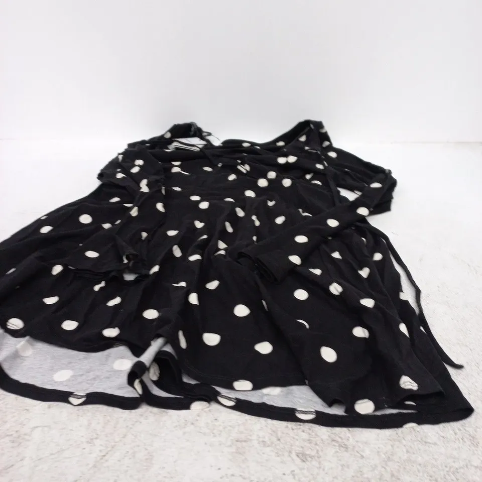 NOBODY'S CHILD BLACK POLKA DOT MINI DRESS (UK12)