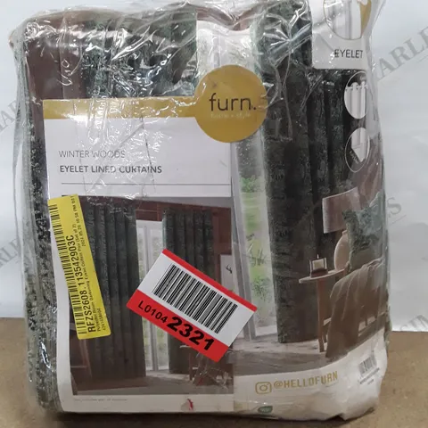 POLYESTER ROOM DARKENING EYELET CURTAIN PAIR (SET OF 2)