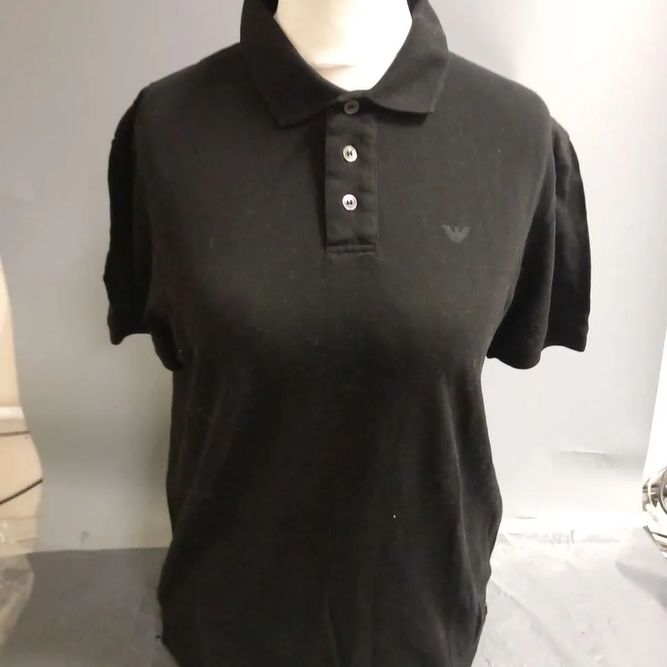 EMPORIO ARMANI BLACK POLO SHIRT SIZE M