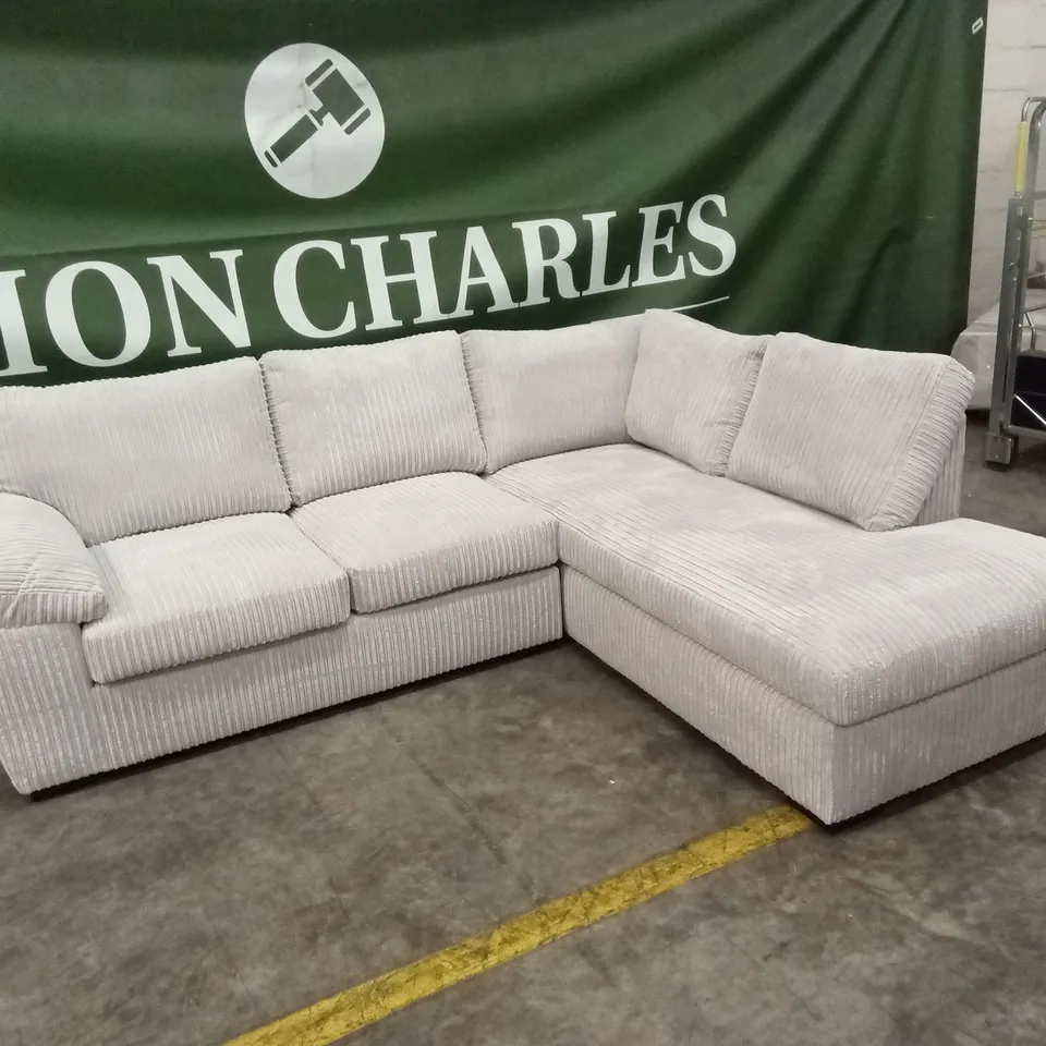 AMALFI STANDARD BACK FABRIC RIGHT HAND CORNER CHAISE SOFA - SILVER RRP £949