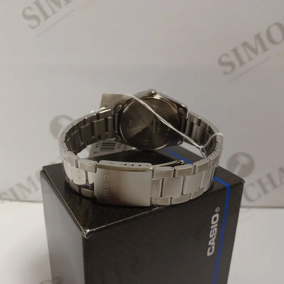 CASIO WATER RESISTANT WATCH WITH SILVER BRACELET STRAP