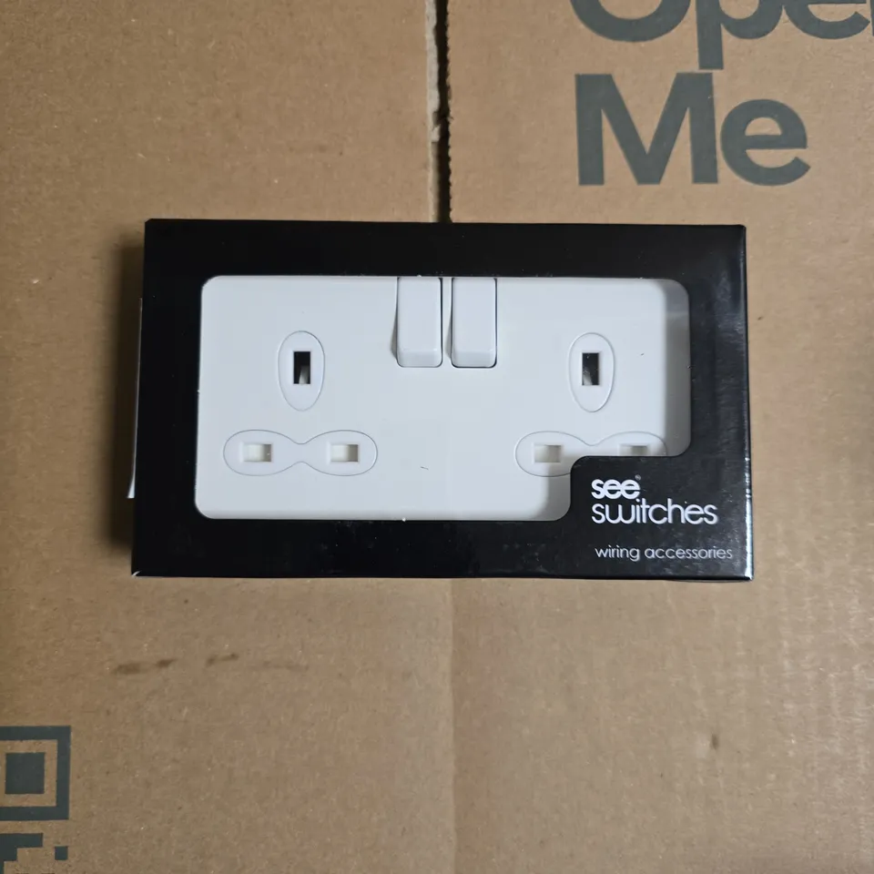 5 X SEE SWITCHES 2 GANG 13A SWITCHED SOCKETS 