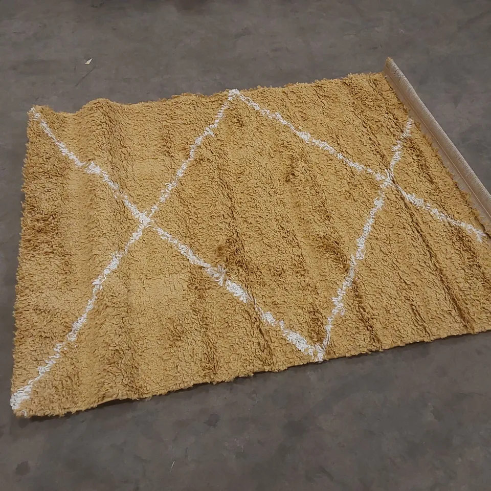 BRAND NEW PACO HOME KALMAR AREA RUG - YELLOW // SIZE: 120 X 170cm