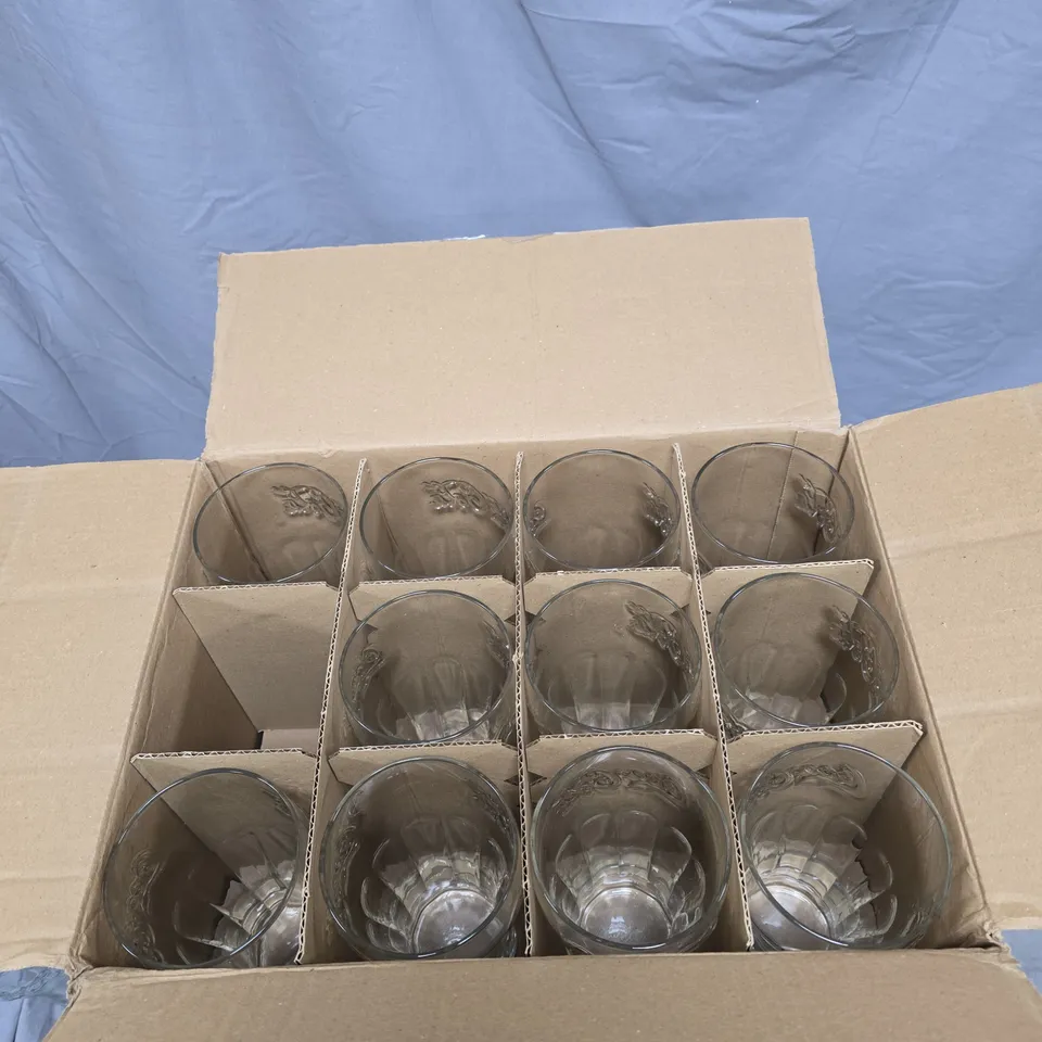 BOX OF APPROXIMATELY 24 COCA COLA GLASSES