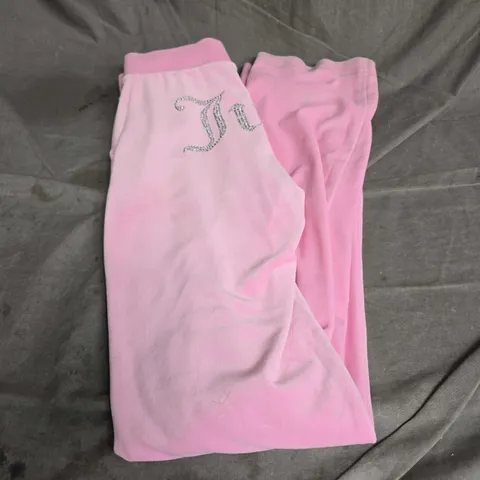 JUICY COUTURE VELOUR RHINESTONE TRACKSUIT PANTS IN PINK SIZE XXS