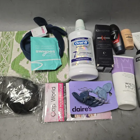 APPROXIMATEY 15 HEALTH AND BEAUTY PRODUCTS TO INCLUDE ORAL B 3D LUXE, WHITE HOT CONDITIONER, AND EYE MASK ETC. - COLLECTION ONLY