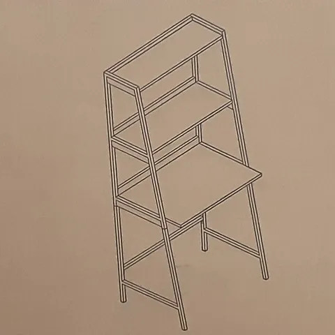 BOXED LADDER DESK IN RUSTIC PINE EFFECT - H64 X W70 X D50CM