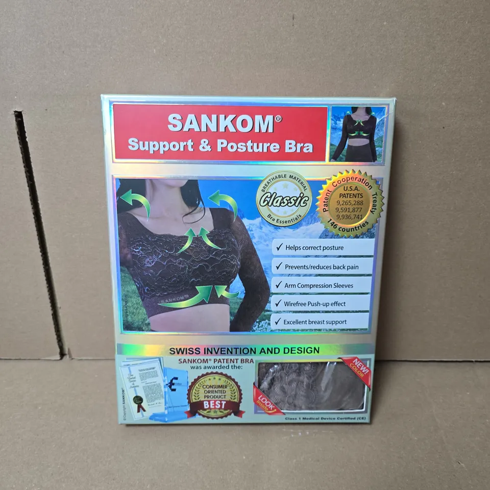 BOX OF APPROXIMATELY 20 SANKOM POSTURE AND SUPPORT BRAS SIZE L