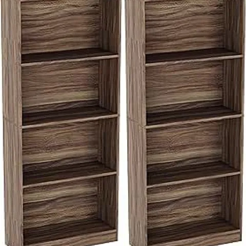 BOXED VIDA CAMBRIDGE 4 TIER LARGE BOOKCASE - WALNUT (1 BOX)